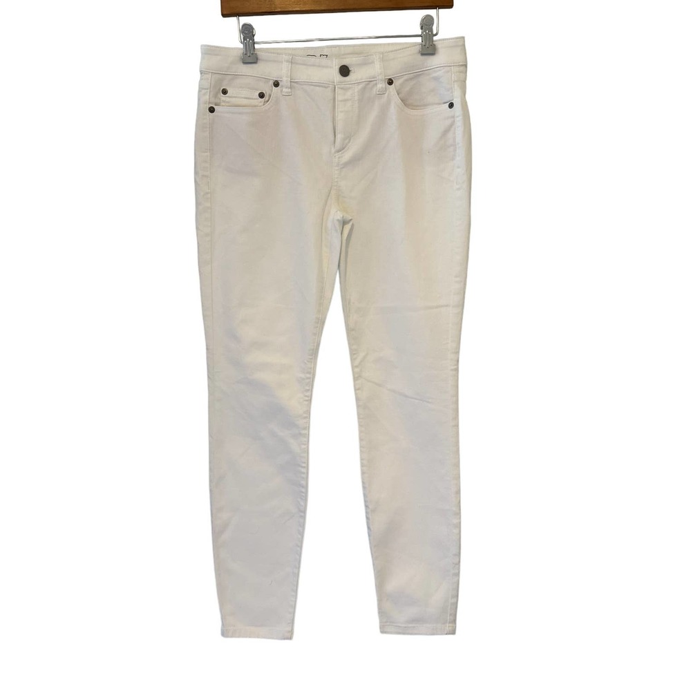 Vineyard Vines Womens White Skinny Jeans Mid Rise Stretch Denim Size 8 2P0578